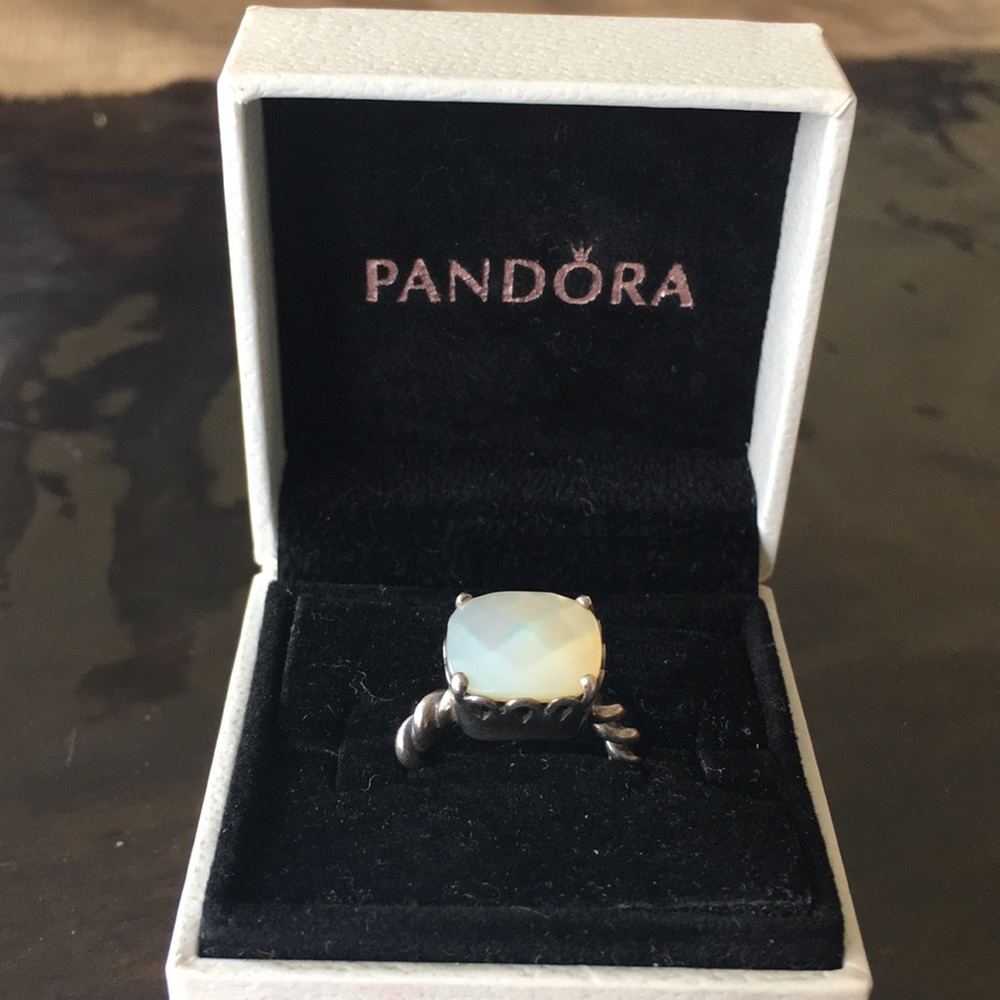 Retired Pandora mother of pearl ring